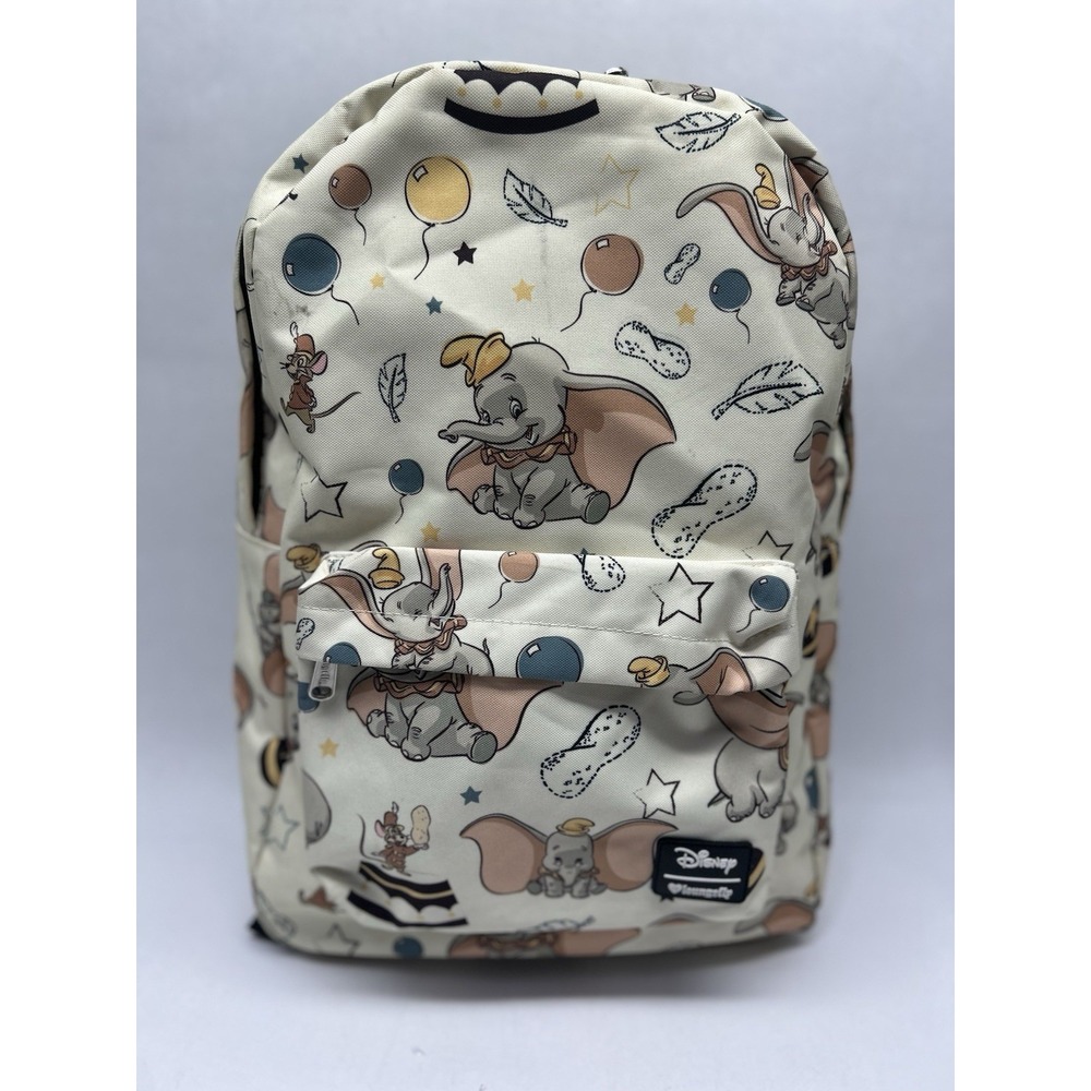New Disney x Loungefly Dumbo White All Over Print Large Backpack Rare See Pics